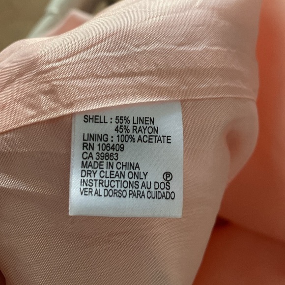 NWT TAHARI Linen Blend Arthur S Levine Womens Size 14W Blush Pink Theresa Dress - Picture 7 of 8